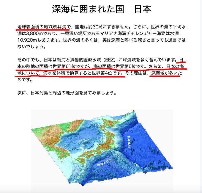 深海に囲まれた国日本