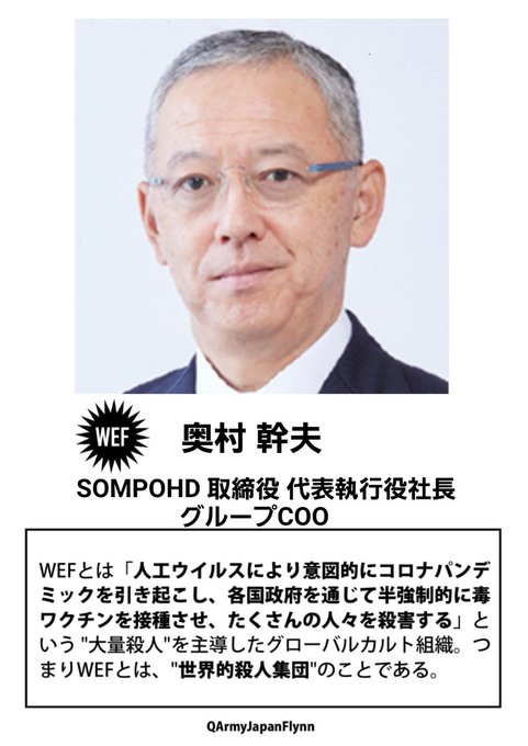 奥村幹夫 (SOMPO HD 取締役 代表執行役 社長 グループ COO )